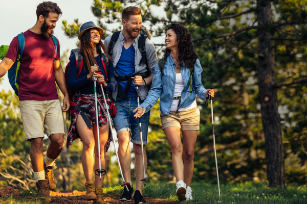 Hikers on a trail